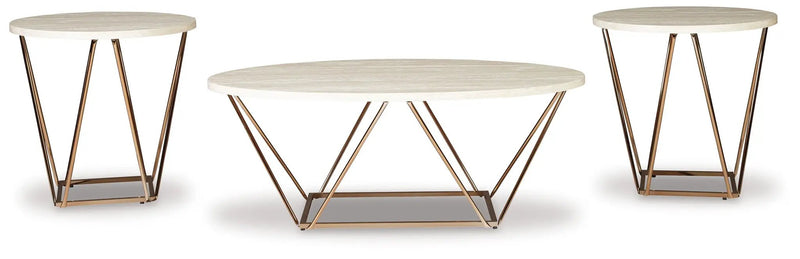 Tarica - Occasional Table Set (Set of 3) - White / Metallic by Unique Piece Furniture