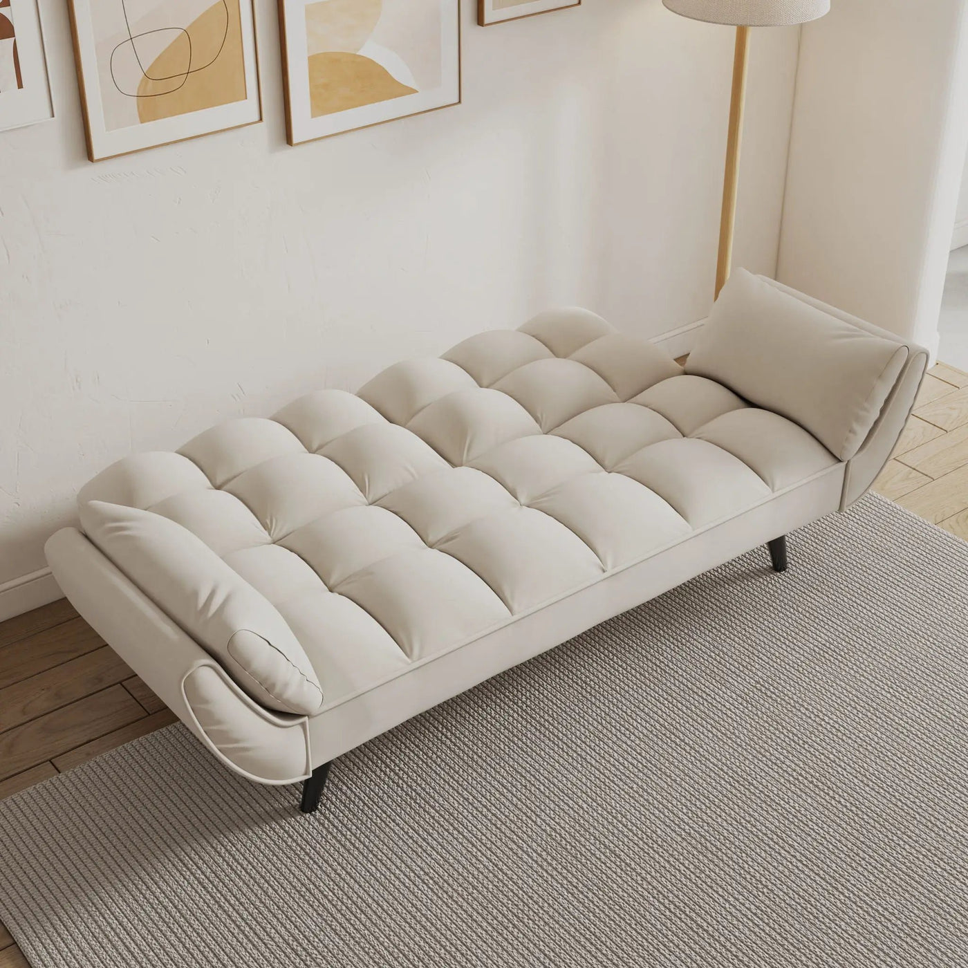 Sofa Soft Two Armrests Throw Pillow Pillow Comfortable Fit Apartment Bedroom Small Space by Unique Piece Furniture