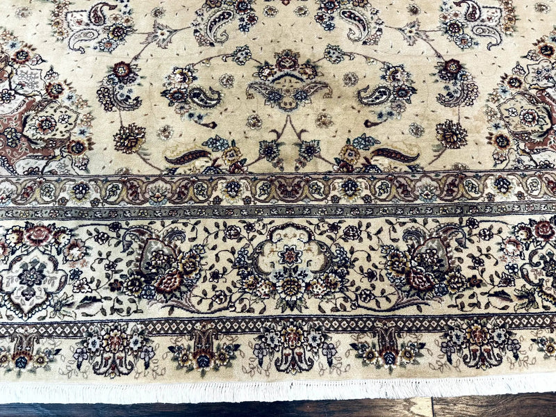 Sino Persian Rug 8x10, Wool and Silk Highlights, 290 KPSI, Floral Medallion by Jewel Rugs