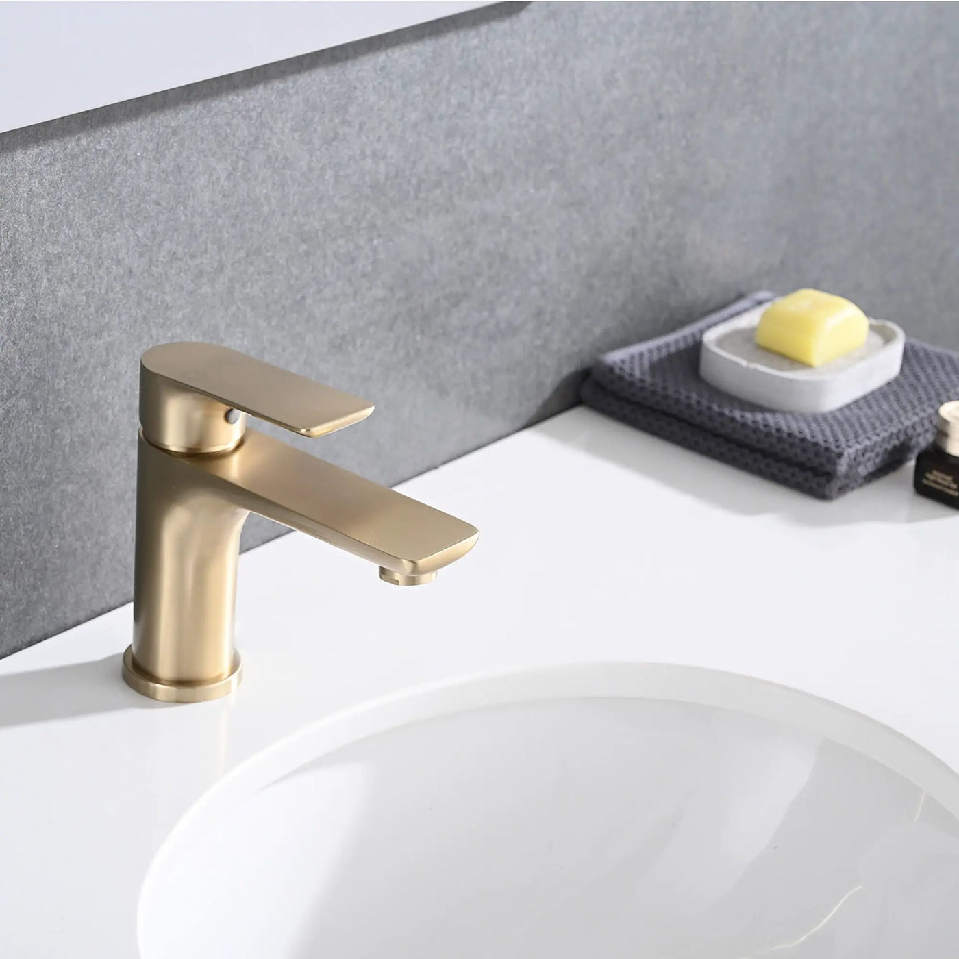 Modern Bathroom Sink Faucet Single Handle Brass Countertop Mount by HouseOfZazla