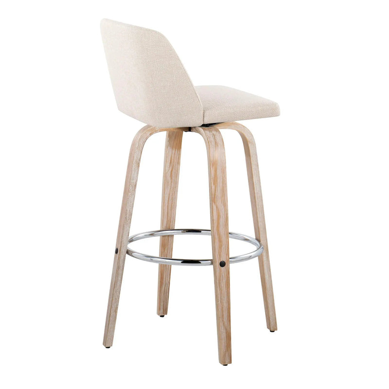 Toriano - Contemporary Fixed Height Barstool With Swivel & Round Footrest (Set of 2) by Unique Piece Furniture