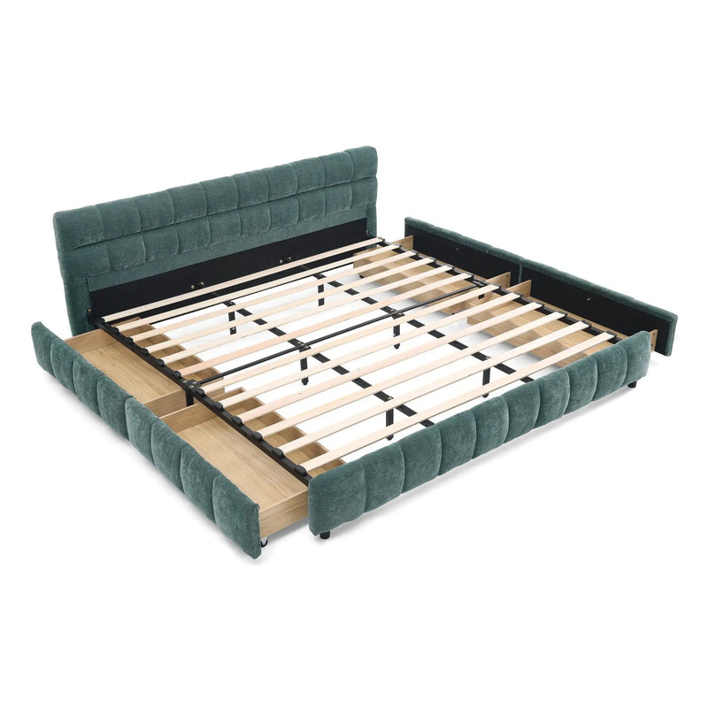 Modern Platform Bed Frame With Thick Fabric by Unique Piece Furniture