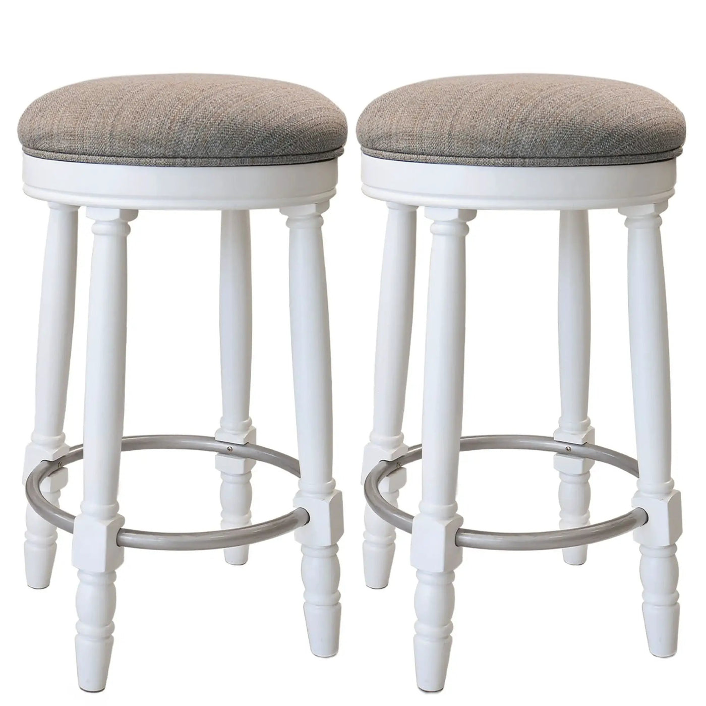 360° Swivel Wooden Barstools With Upholstered Seat, Counter Height (Set of 2) by Unique Piece Furniture