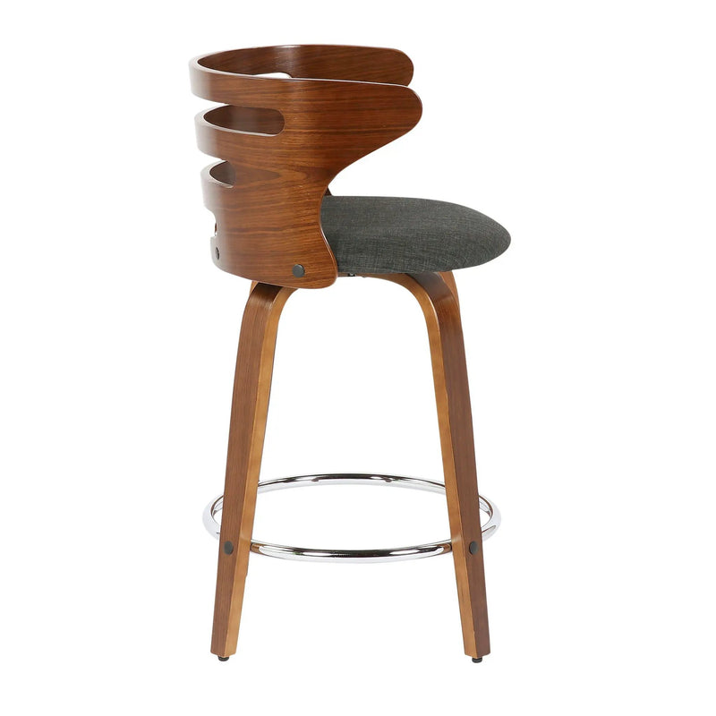 Cosini - Mid Century Modern Fixed Height Counter Stool With Footrest With Swivel (Set of 2) by HouseOfZazla