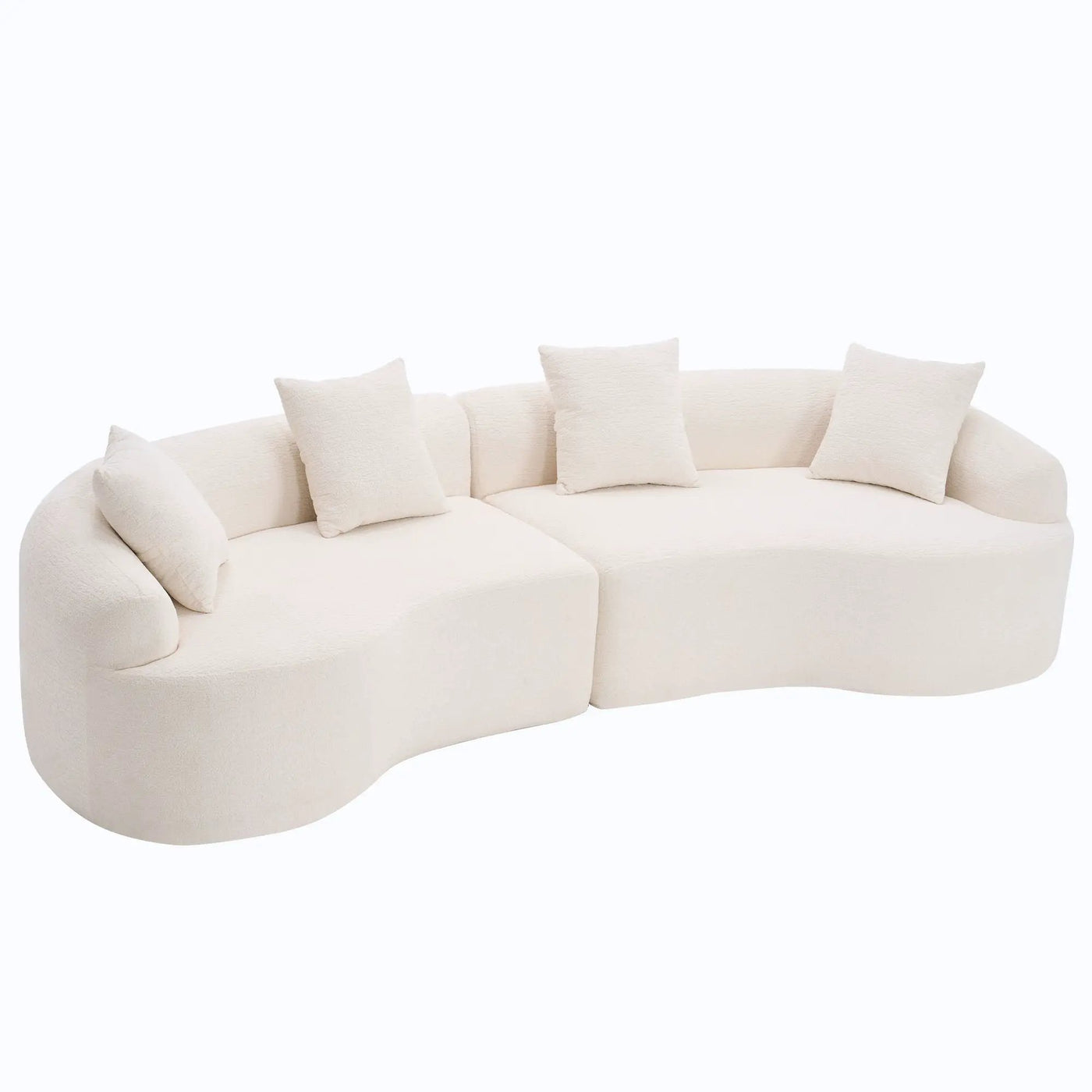 4 Seater Sofa With Fabric, 30D, 60 Hardness Full Sponge, 4 Pillow For Living Room, Home Furniture Sleeper Sectional Sofa For Apartment by HouseOfZazla