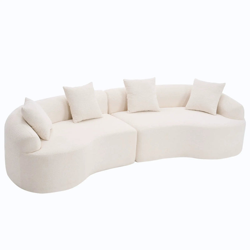 4 Seater Sofa With Fabric, 30D, 60 Hardness Full Sponge, 4 Pillow For Living Room, Home Furniture Sleeper Sectional Sofa For Apartment by HouseOfZazla