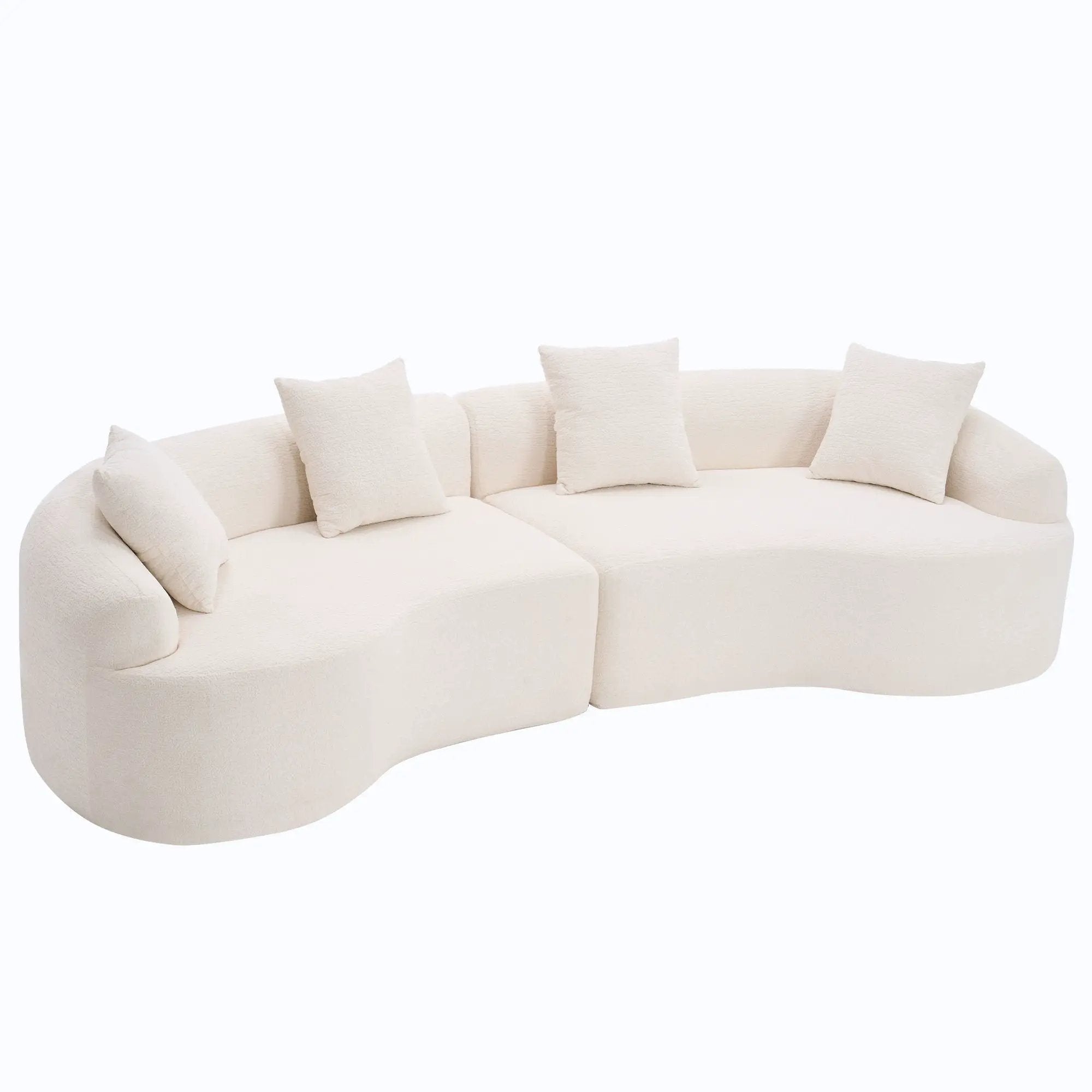 4 Seater Sofa With Fabric, 30D, 60 Hardness Full Sponge, 4 Pillow For Living Room, Home Furniture Sleeper Sectional Sofa For Apartment by Unique Piece Furniture