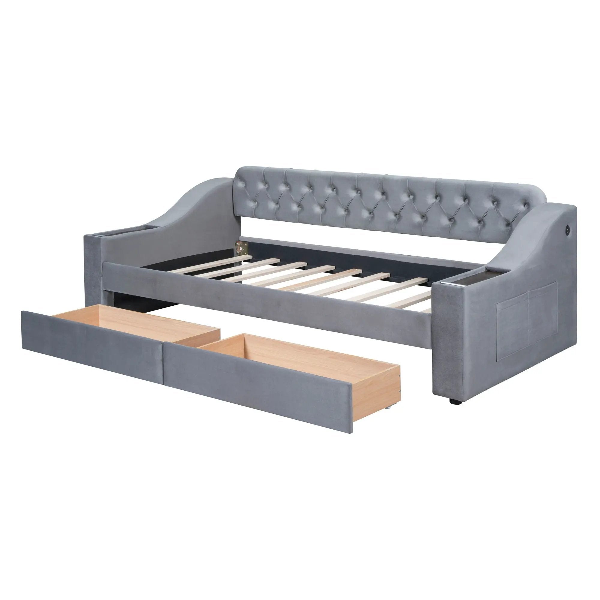 Upholstered Daybed With Storage Armrests And USB Port by Unique Piece Furniture