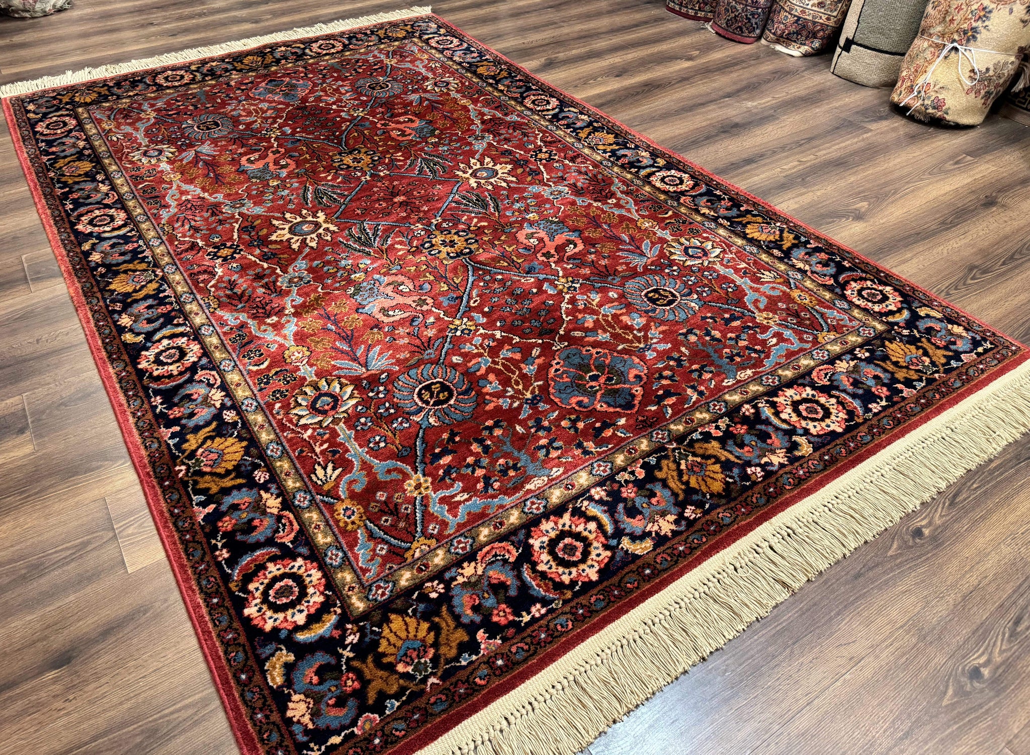 5.9 x 9 Karastan Rug Ispahan #766, Vintage Wool Discontinued Original 700 Series by Jewel Rugs