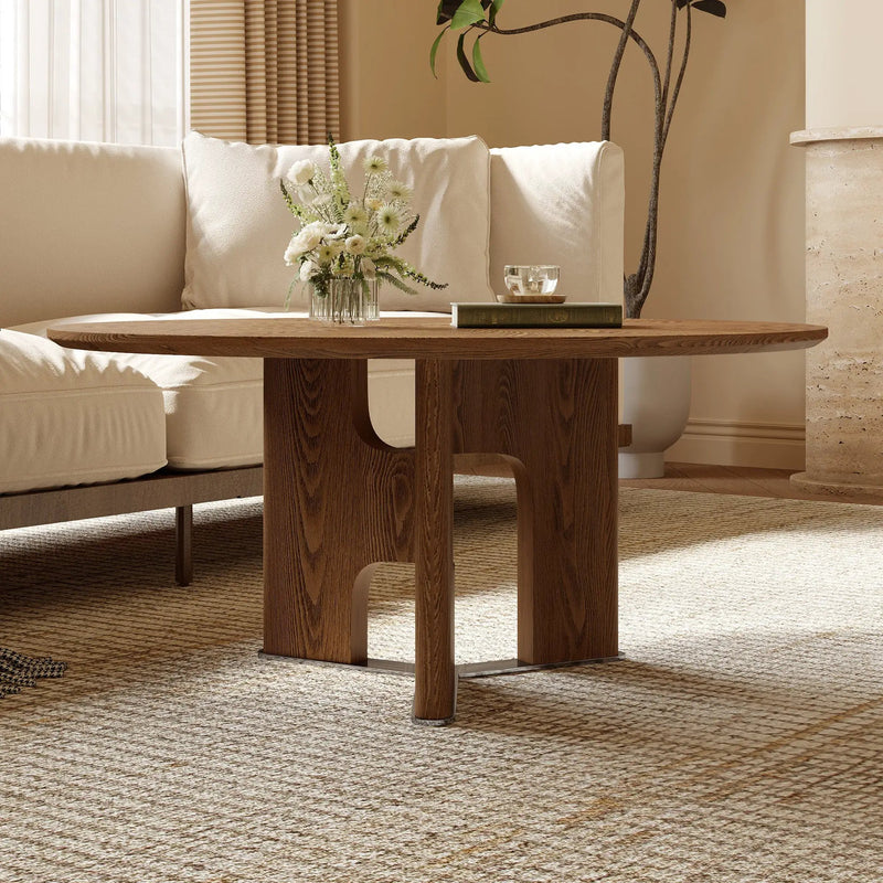 Rustic Ash Wood Veneer Coffee Table by HouseOfZazla