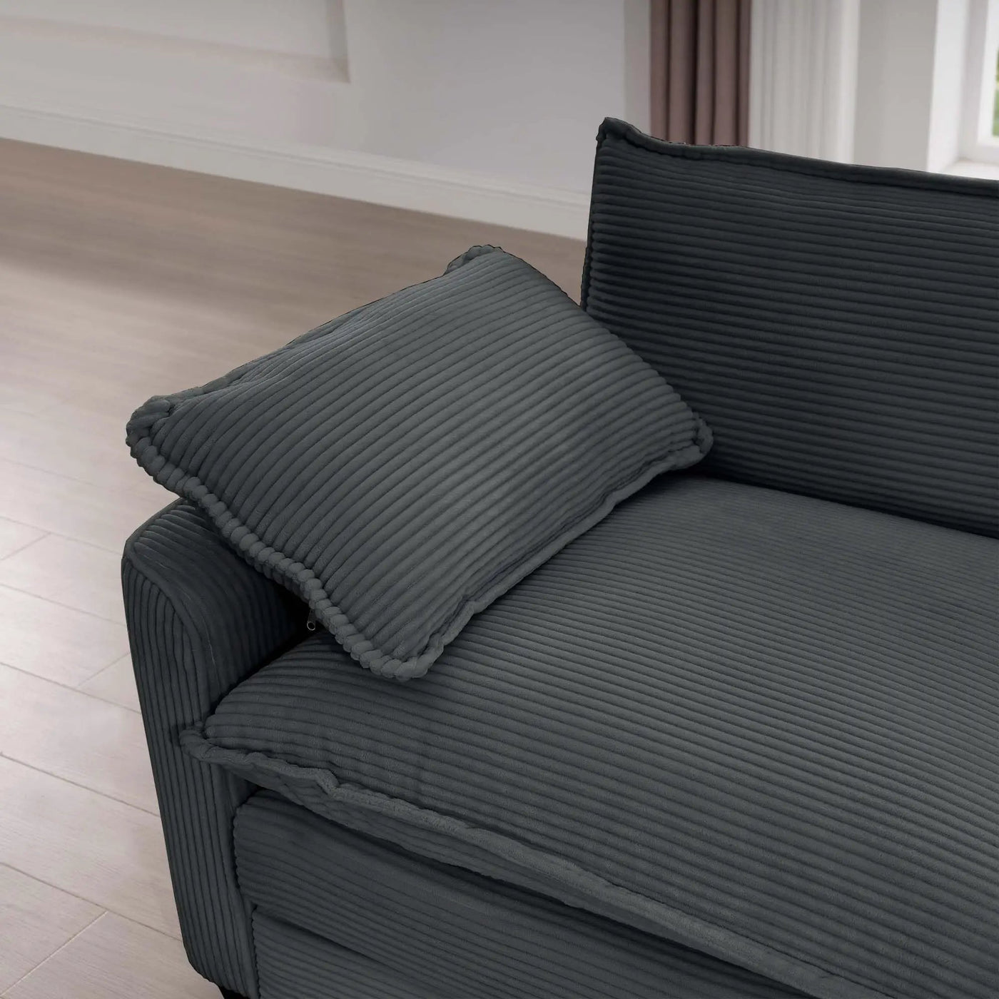 Modern Classic Fabric Single Chair Deep Seat Sofa With Pillow by HouseOfZazla