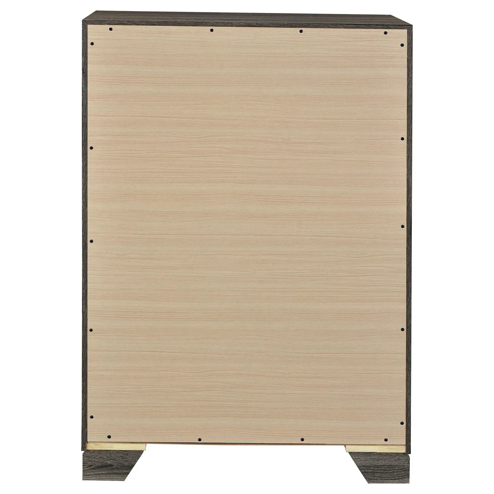 Funston - 4 Drawer Chest Of Drawers With Bar Handles - Brown Oak by HouseOfZazla
