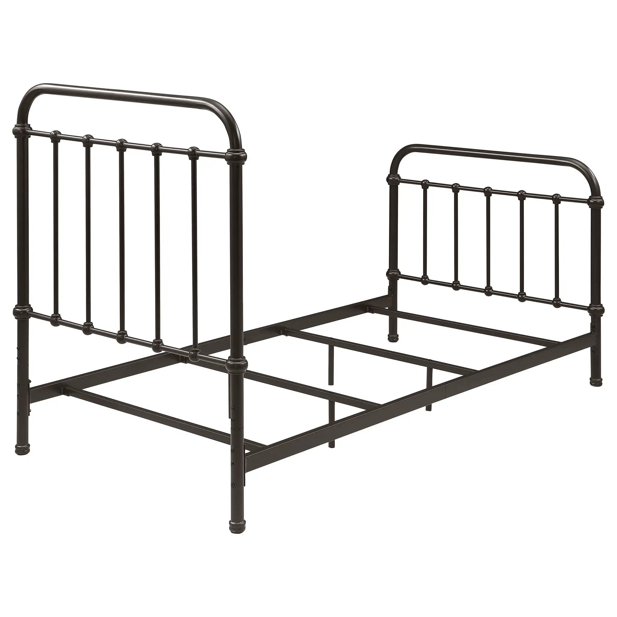 Twin Panel Bed With Ornate Design - Bronze