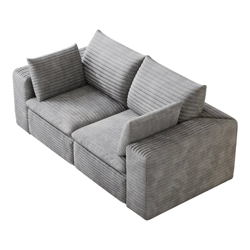 71" Cloud Sofa in Corduroy Fabric by HouseOfZazla
