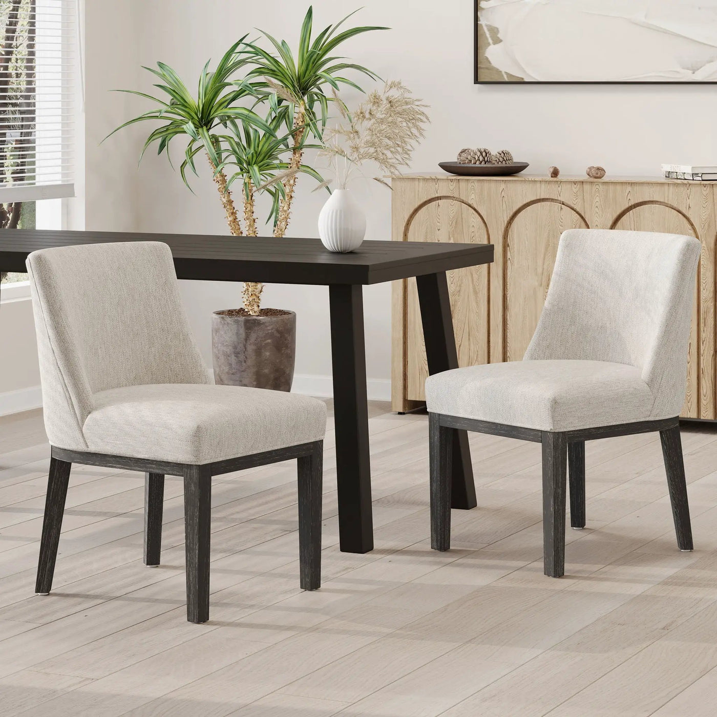 Modern Dining Chair With Durable Fabric Upholstery And Sturdy Wooden Frame (Set of 2) by HouseOfZazla