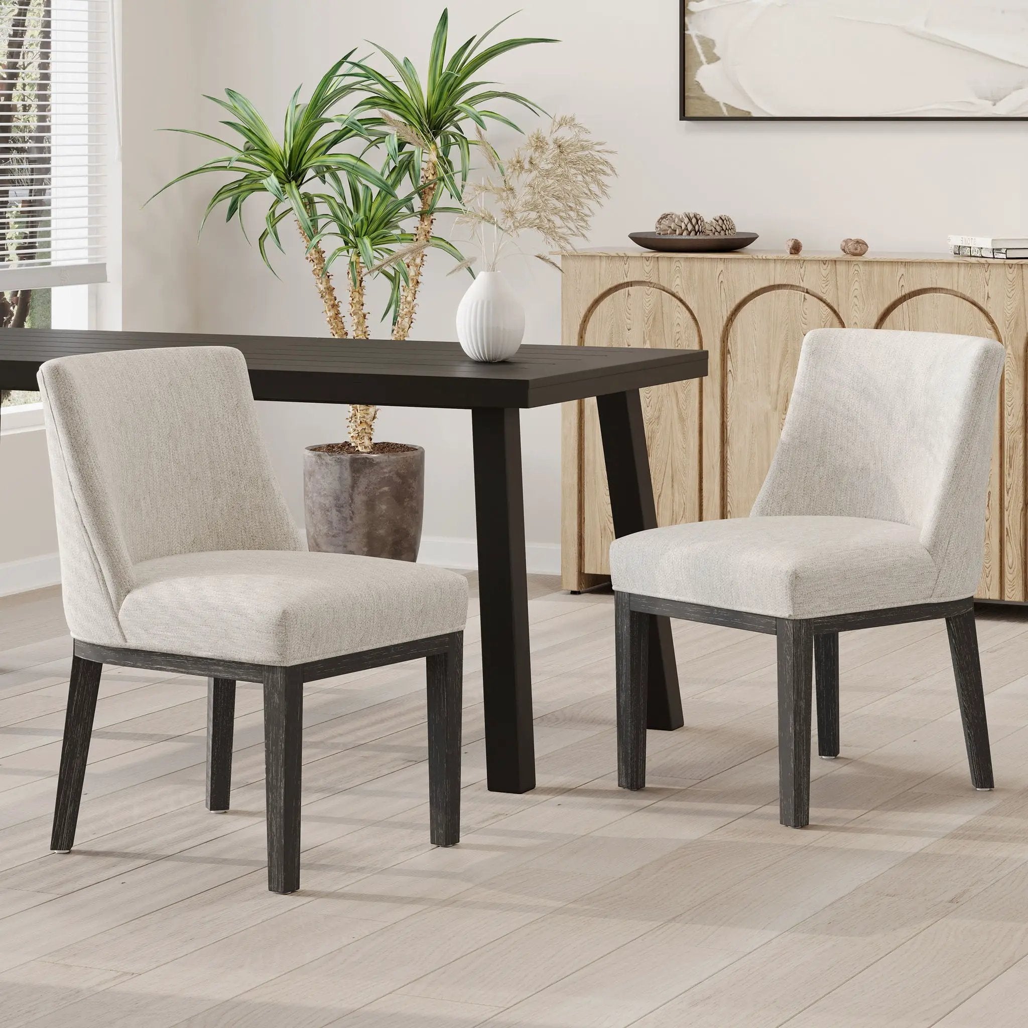 Modern Dining Chair With Durable Fabric Upholstery And Sturdy Wooden Frame (Set of 2) by HouseOfZazla