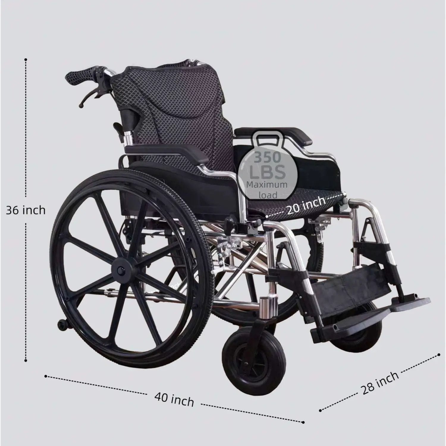 Heavy Duty Foldable Manual Wheelchair with Double X Force Support by HouseOfZazla