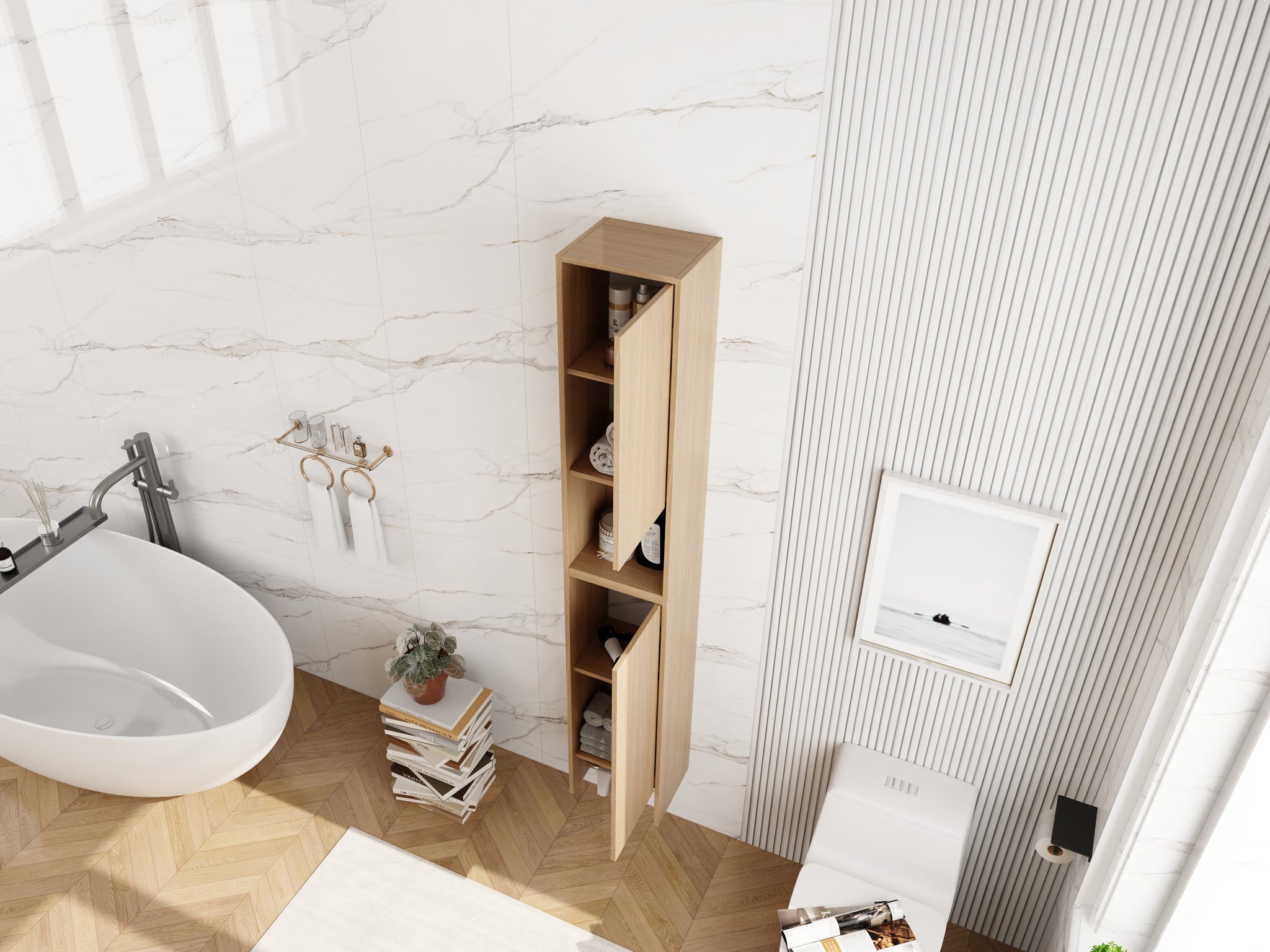 24 Inch Wall-Mounted Side Cabinet Combination by HouseOfZazla