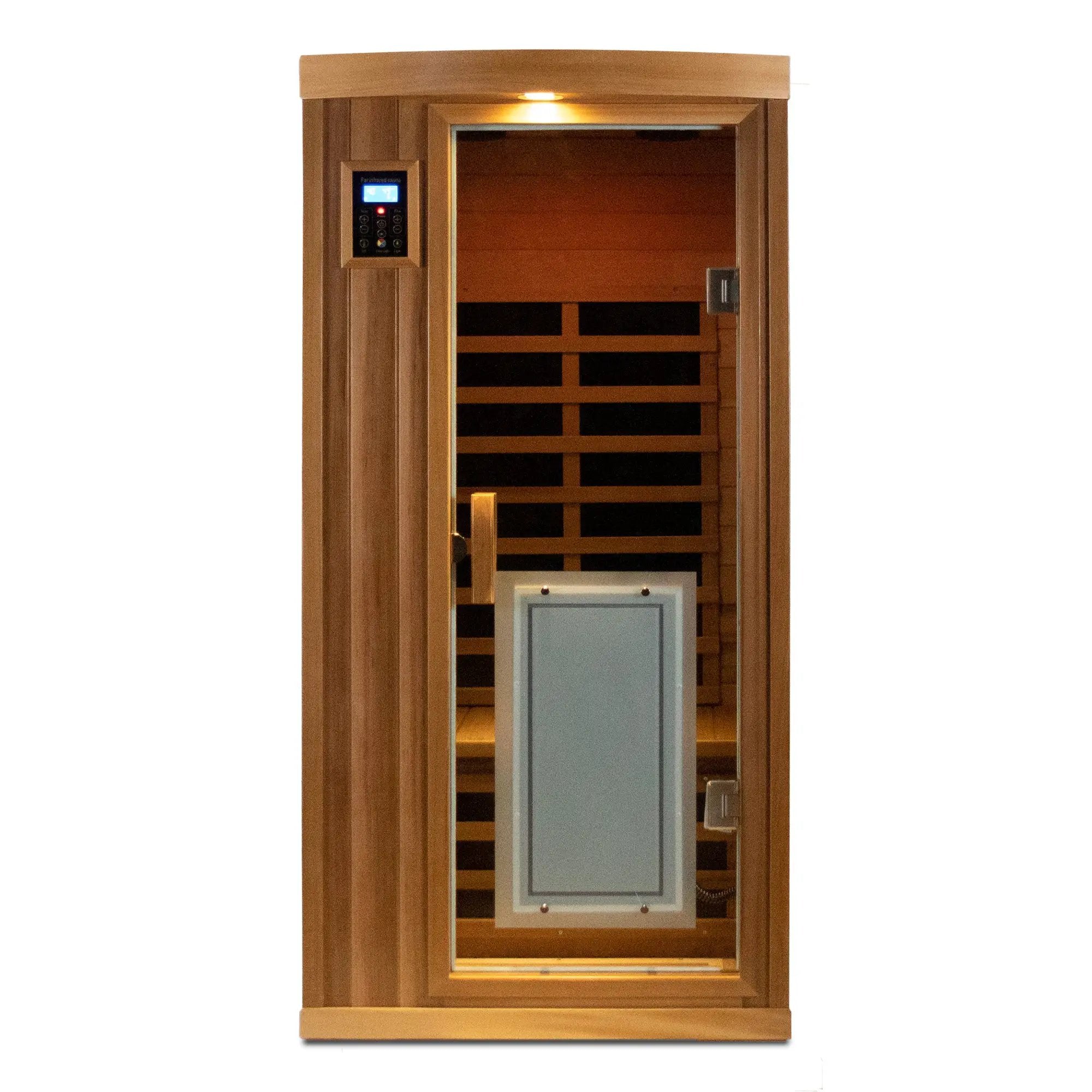 Low EMF One person Far infrared red cedar Deluxe indoor sauna room by HouseOfZazla