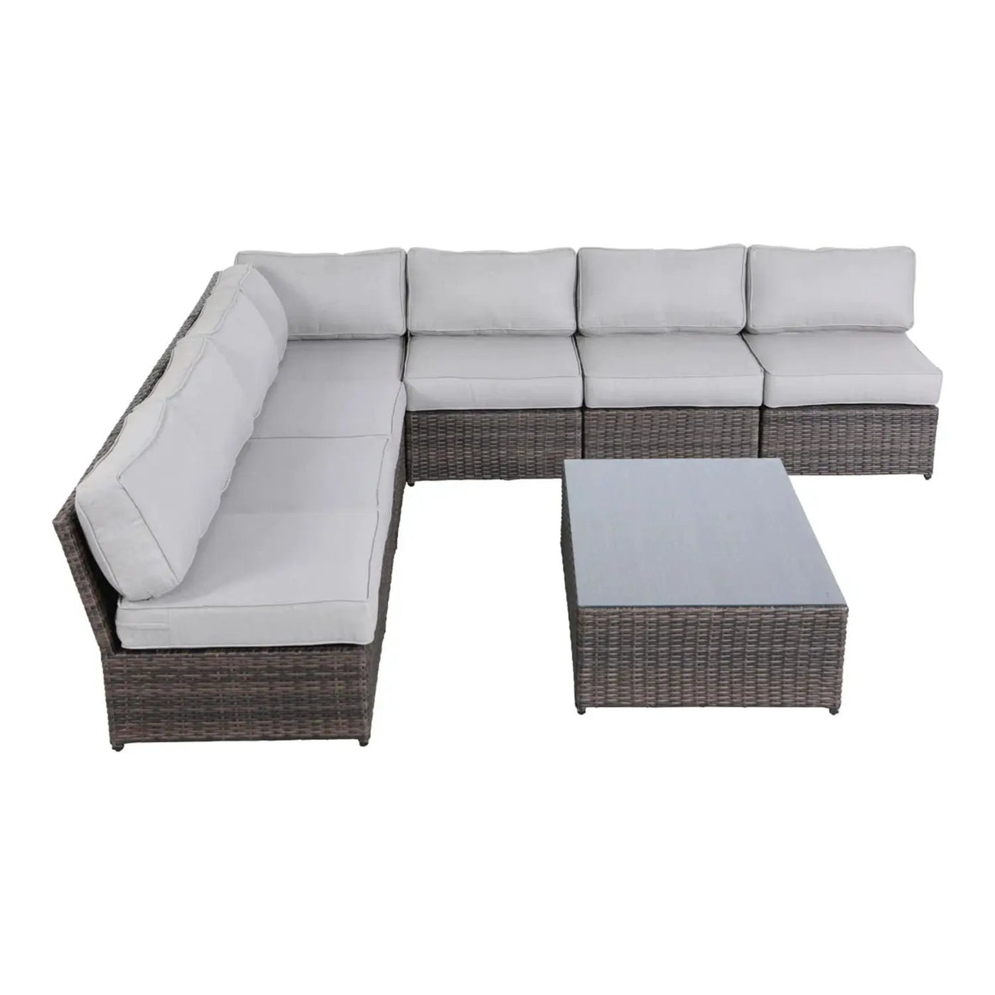 Comfortable Modern Patio Rattan Sectional Set With Cushions by Unique Piece Furniture