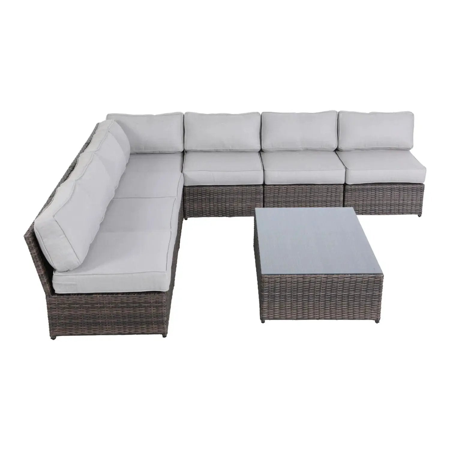 Comfortable Modern Patio Rattan Sectional Set With Cushions by HouseOfZazla