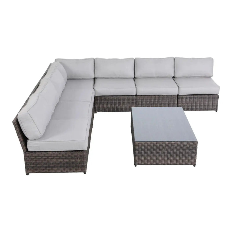 Comfortable Modern Patio Rattan Sectional Set With Cushions by HouseOfZazla