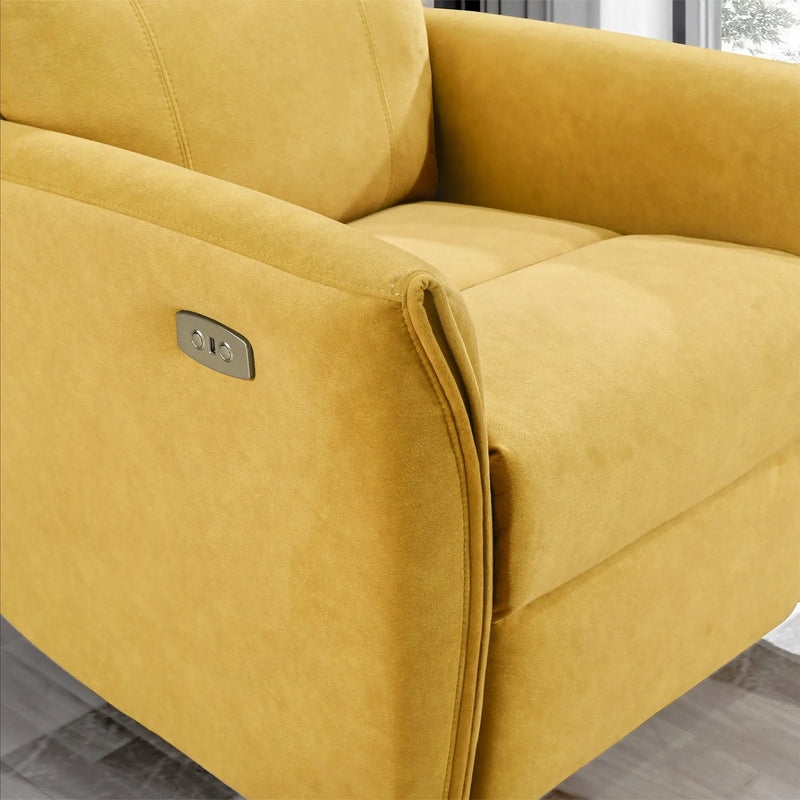 Suede Recliner Chair - Dark Yellow by HouseOfZazla