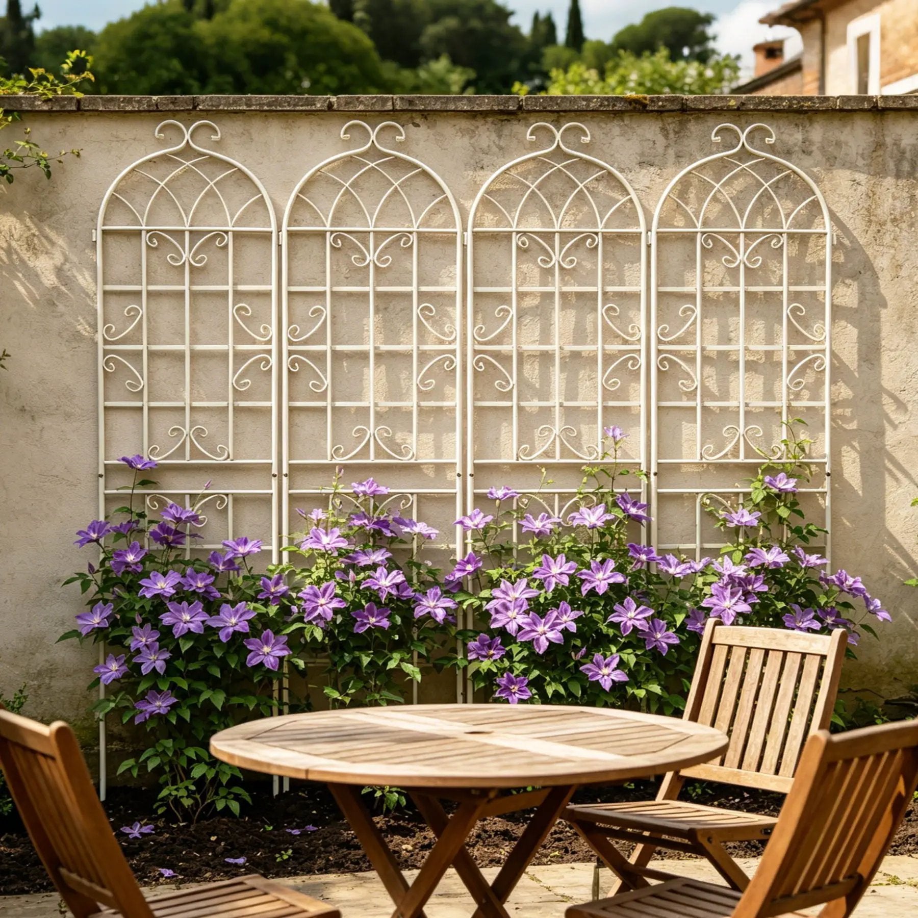 Metal Garden Rustproof Trellis For Climbing Plants Outdoor Flower Support by HouseOfZazla