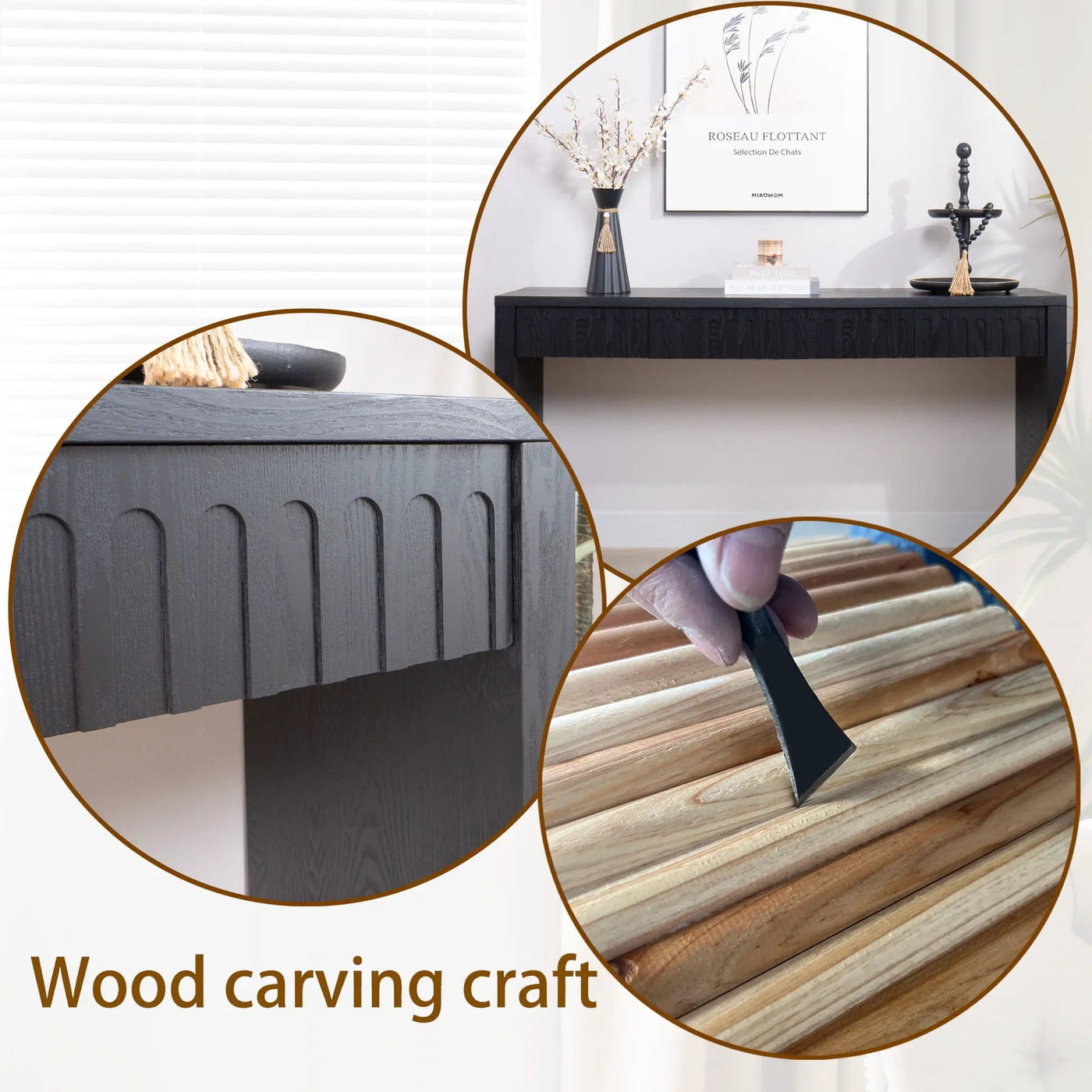 Modern Console Table With 4 Drawers, Entryway Table by Unique Piece Furniture