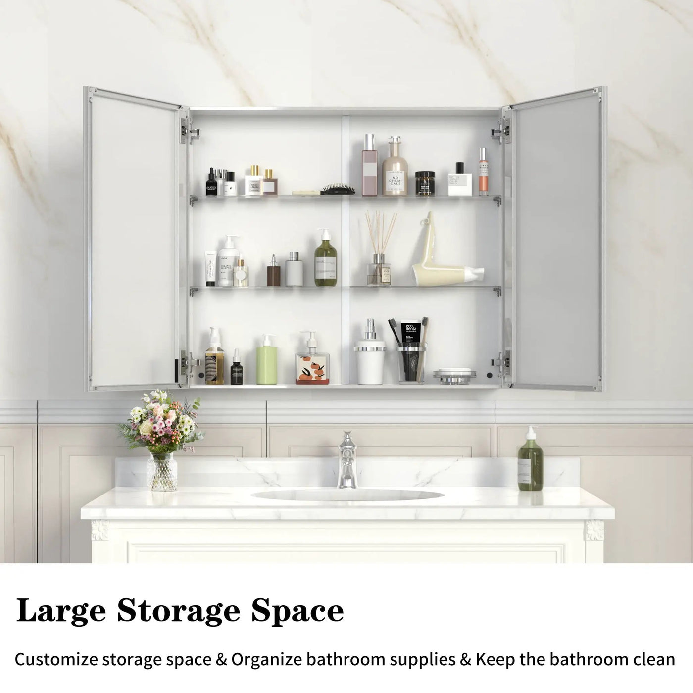 Medicine Cabinet, Wall Mounted Bathroom Mirror With Storage by Unique Piece Furniture