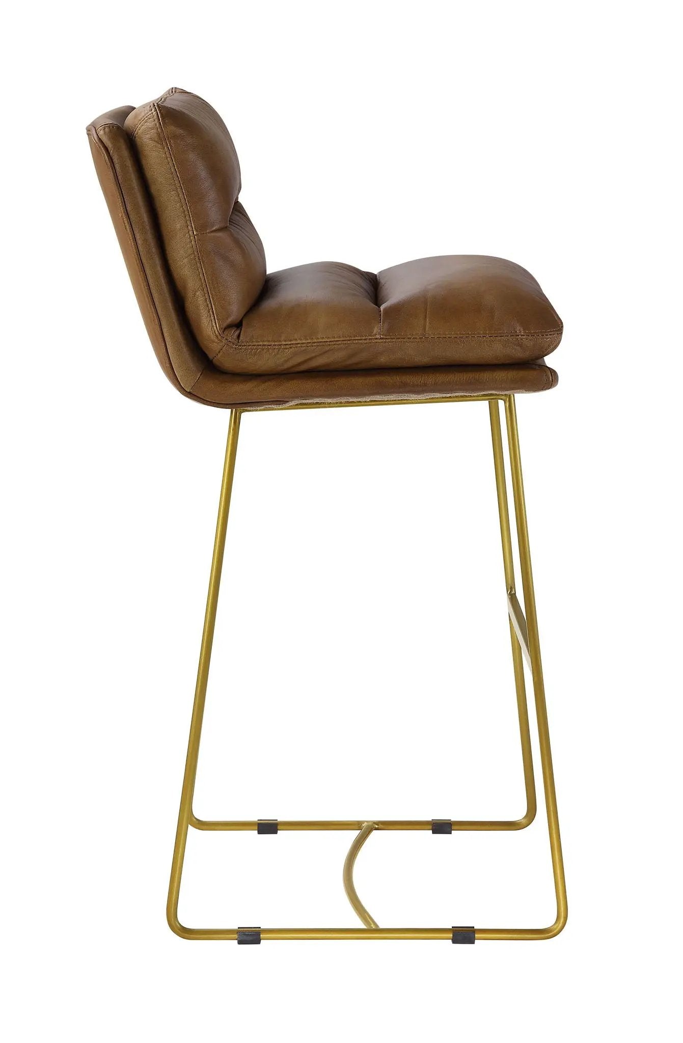 Alsey - Bar Chair - Saddle Brown Top Grain Leather by Unique Piece Furniture