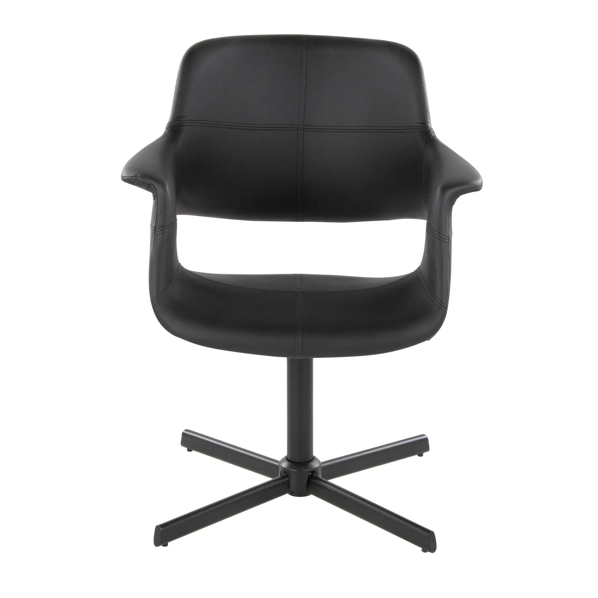 Vintage Flair - Mid-Century Modern Swivel Chair With X - Pedestal - Black by Unique Piece Furniture
