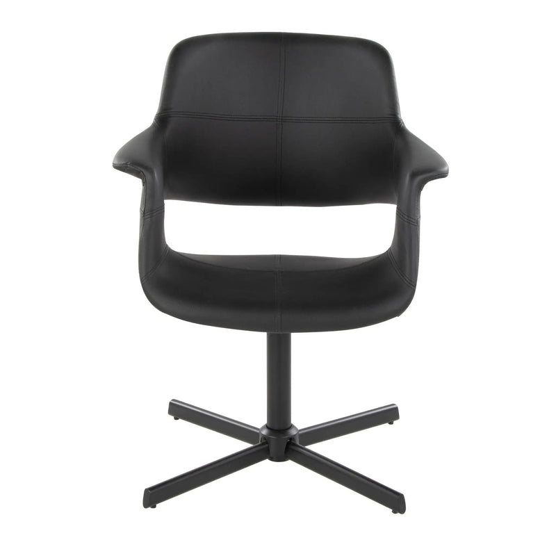 Vintage Flair - Mid-Century Modern Swivel Chair With X - Pedestal - Black by HouseOfZazla