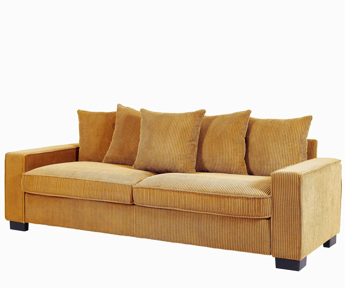 Luxe Sofa With 5 Matching Toss Pillows, Sleek Design, Spacious And Comfortable 3 Seater Couch by Unique Piece Furniture