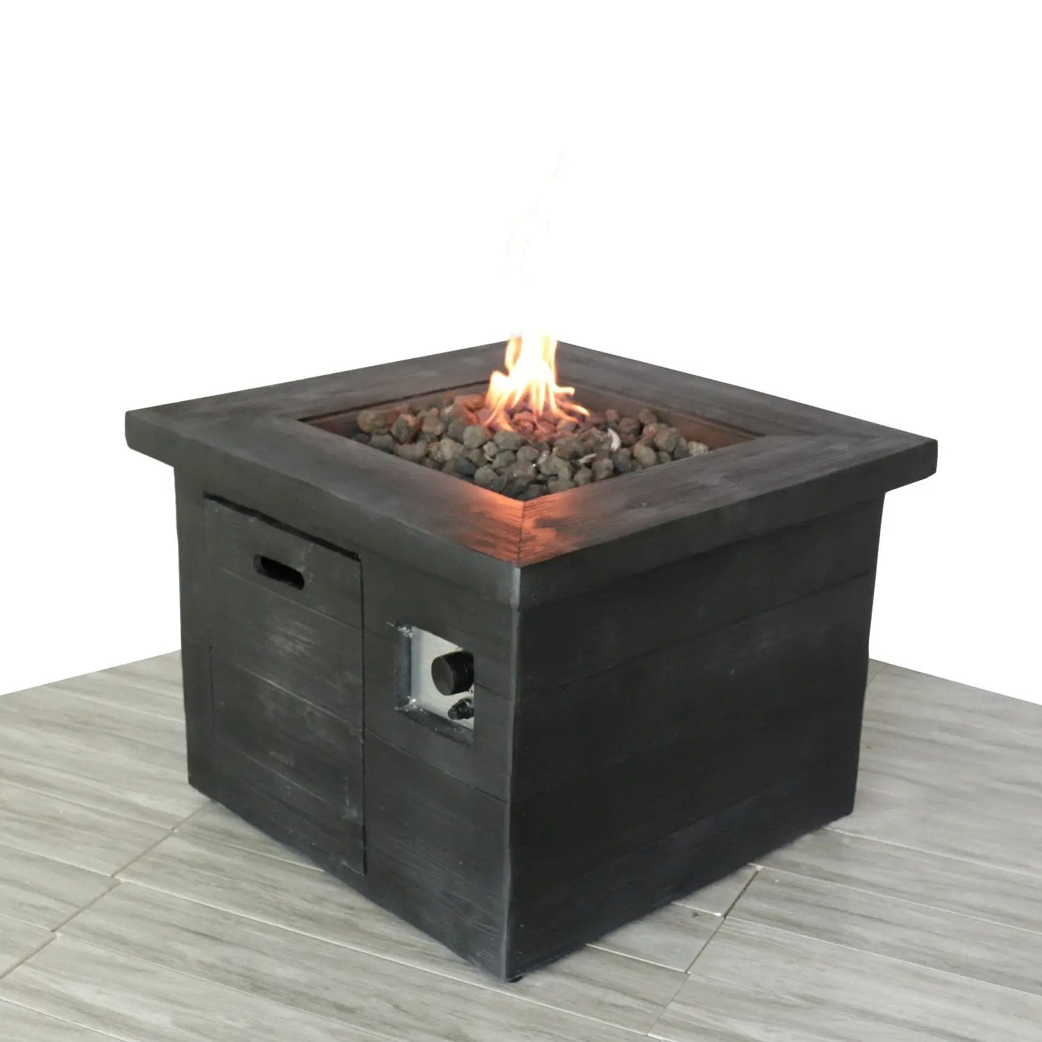 Fiber Reinforced Propane / Natural Gas Fire Pit Table - Charcoal by Unique Piece Furniture