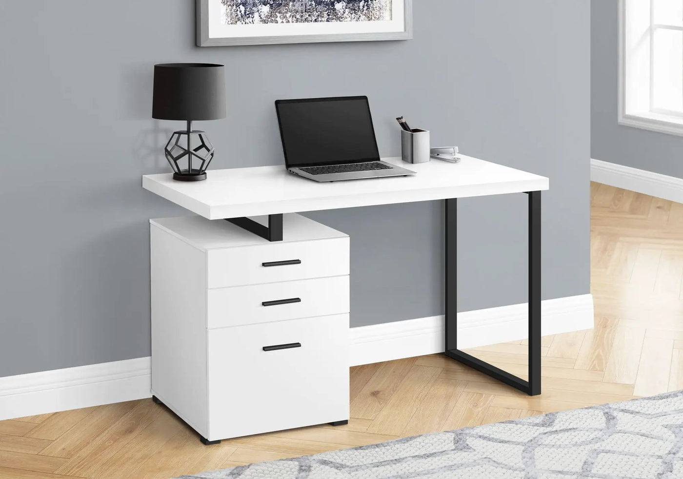 Computer Desk For Home Office, Left, Right Set - Up, Ample Storage Drawers by Unique Piece Furniture