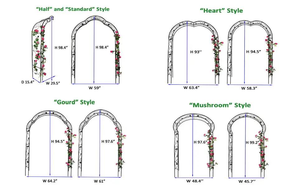 Metal Garden Arch Assemble Freely With 8 Styles Garden Arbor Trellis Climbing Plants Support Rose Arch by Unique Piece Furniture