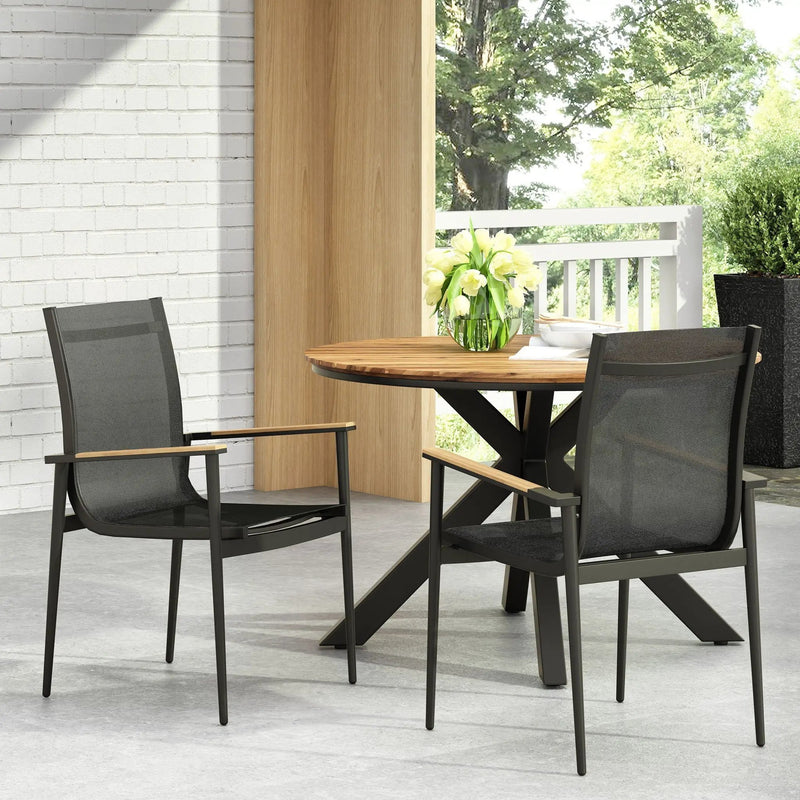 Barrister Dining Chair Set of 2 - Black / Natural by HouseOfZazla