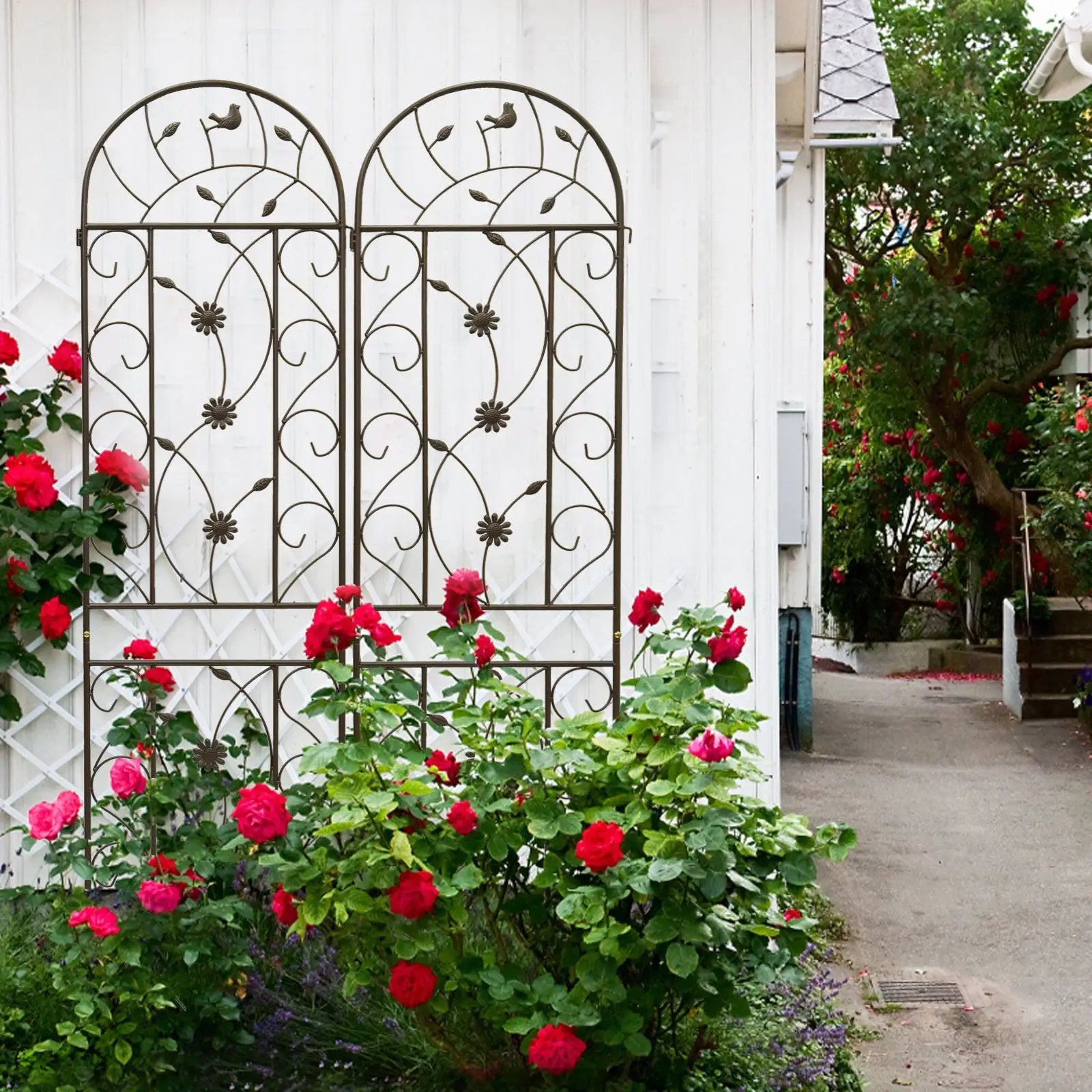 2 Pack Metal Garden Trellis 86.7" x 19.7" by HouseOfZazla