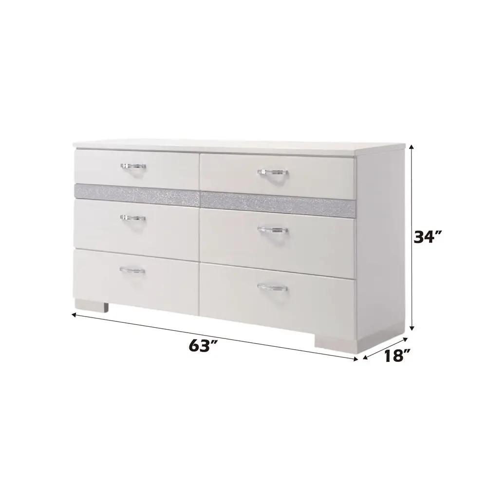 Naima II - Dresser - White High Gloss by Unique Piece Furniture