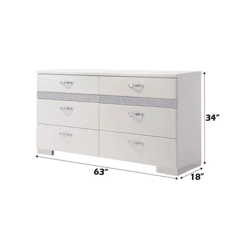 Naima II - Dresser - White High Gloss by Unique Piece Furniture