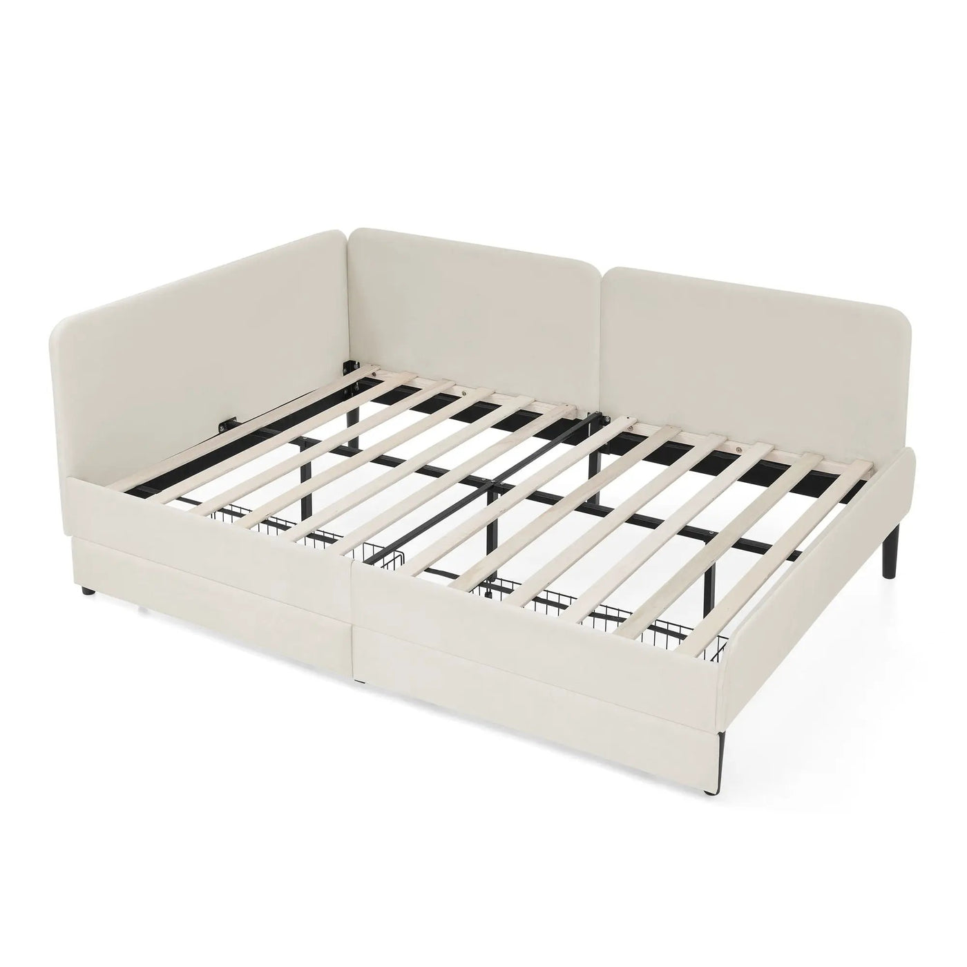 Upholstered Platform Bed Frame With 2 Storage Drawers And Adjustable Sofa Bed by HouseOfZazla
