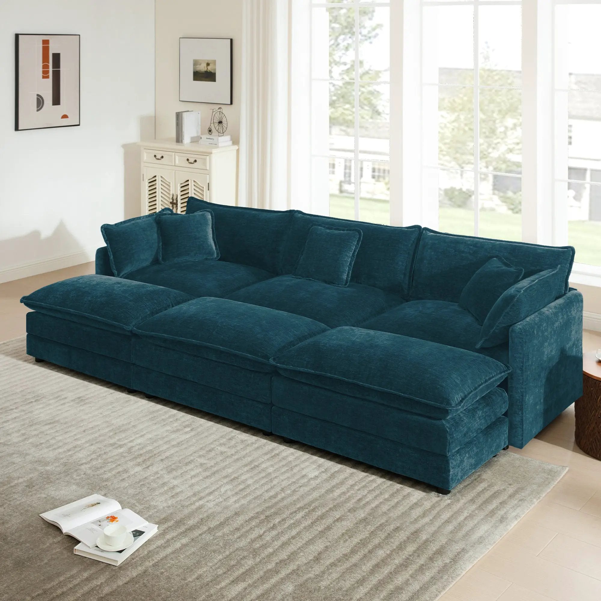 Comfortable Deep Seat Reversible Modular 3 Seater Sectional Sofa by HouseOfZazla