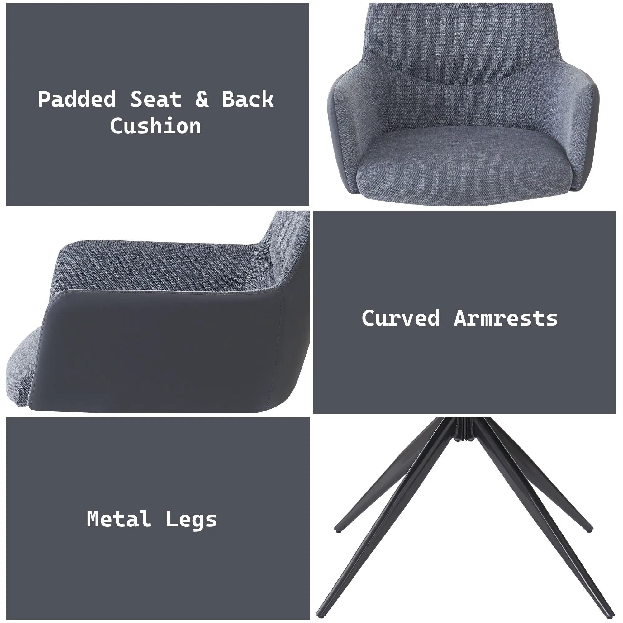Hester - Arm Chair (Set of 2) - Gray by HouseOfZazla