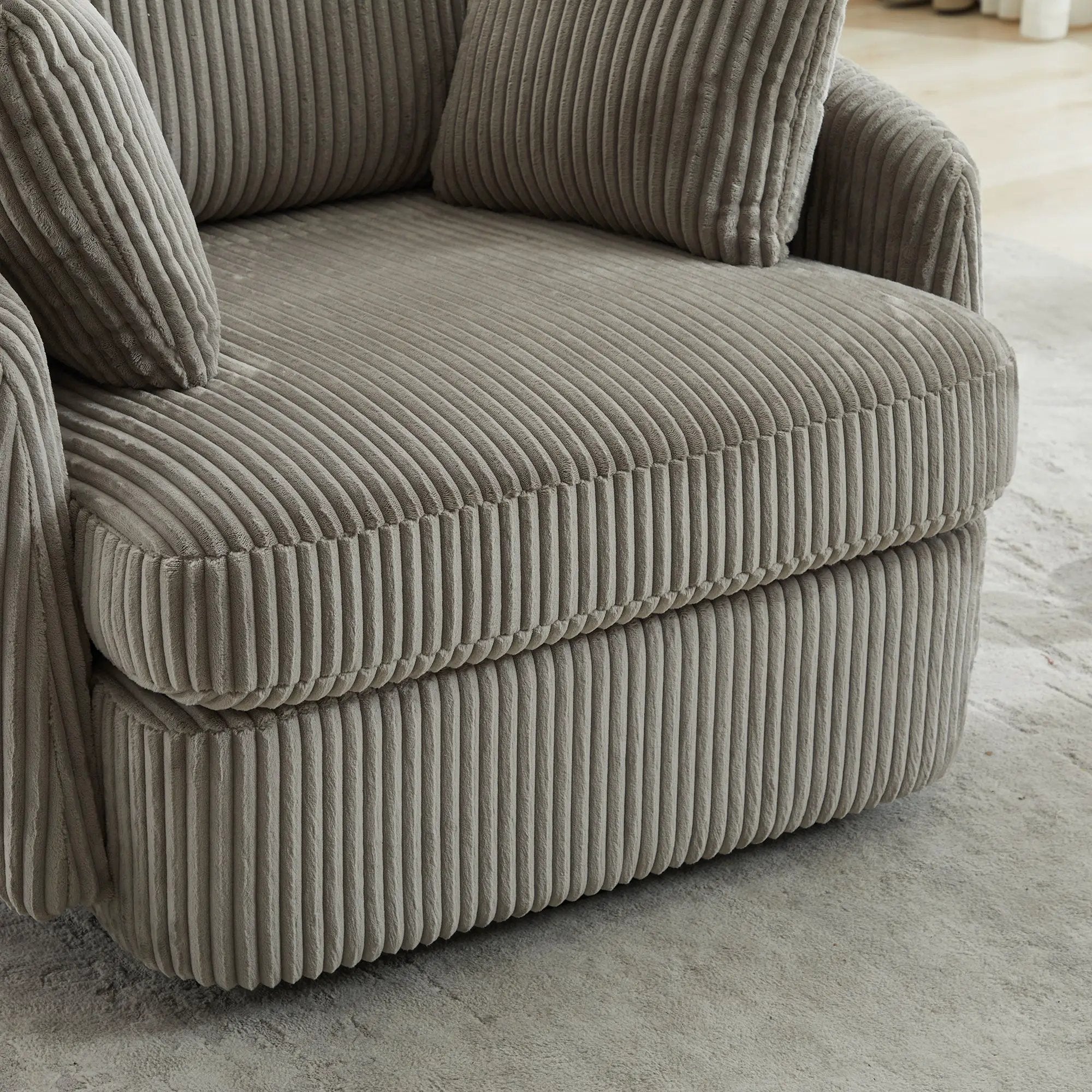 40.55"W Swivel Accent Chair with 2 Throw Pillows by HouseOfZazla