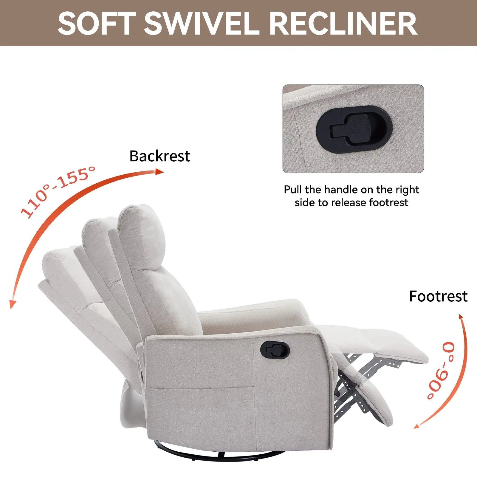 Heat Massage Manual Recliner Chair with Rocker and Swivel by HouseOfZazla