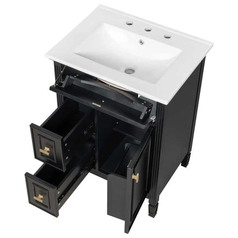 24-Inch Bathroom Vanity with Sink and Solid Wood Cabinet by HouseOfZazla