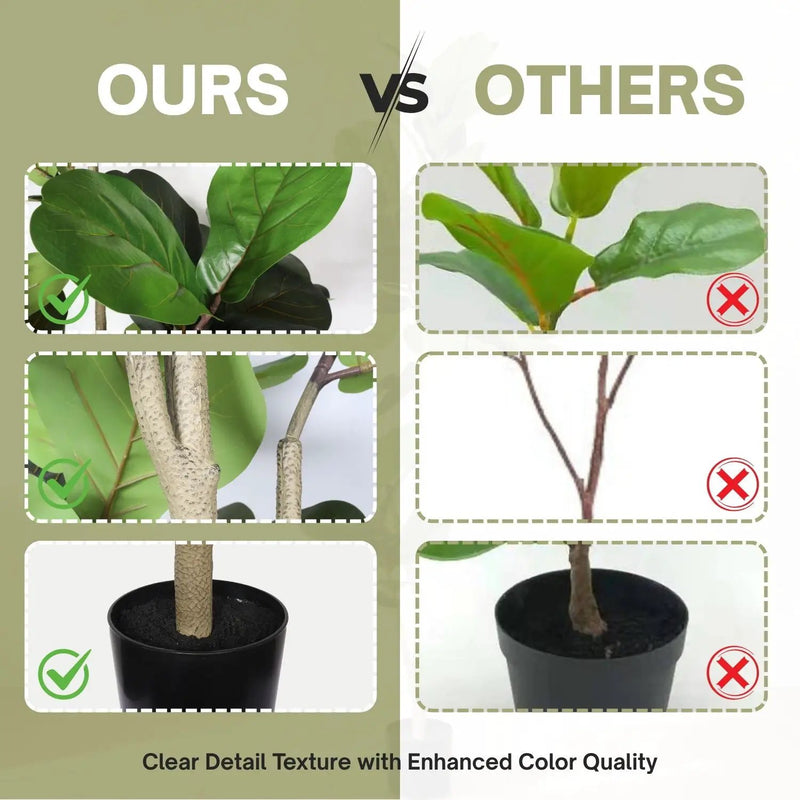 6Ft Real Touch Fake Fiddle Leaf Fig Tree In Pot by HouseOfZazla