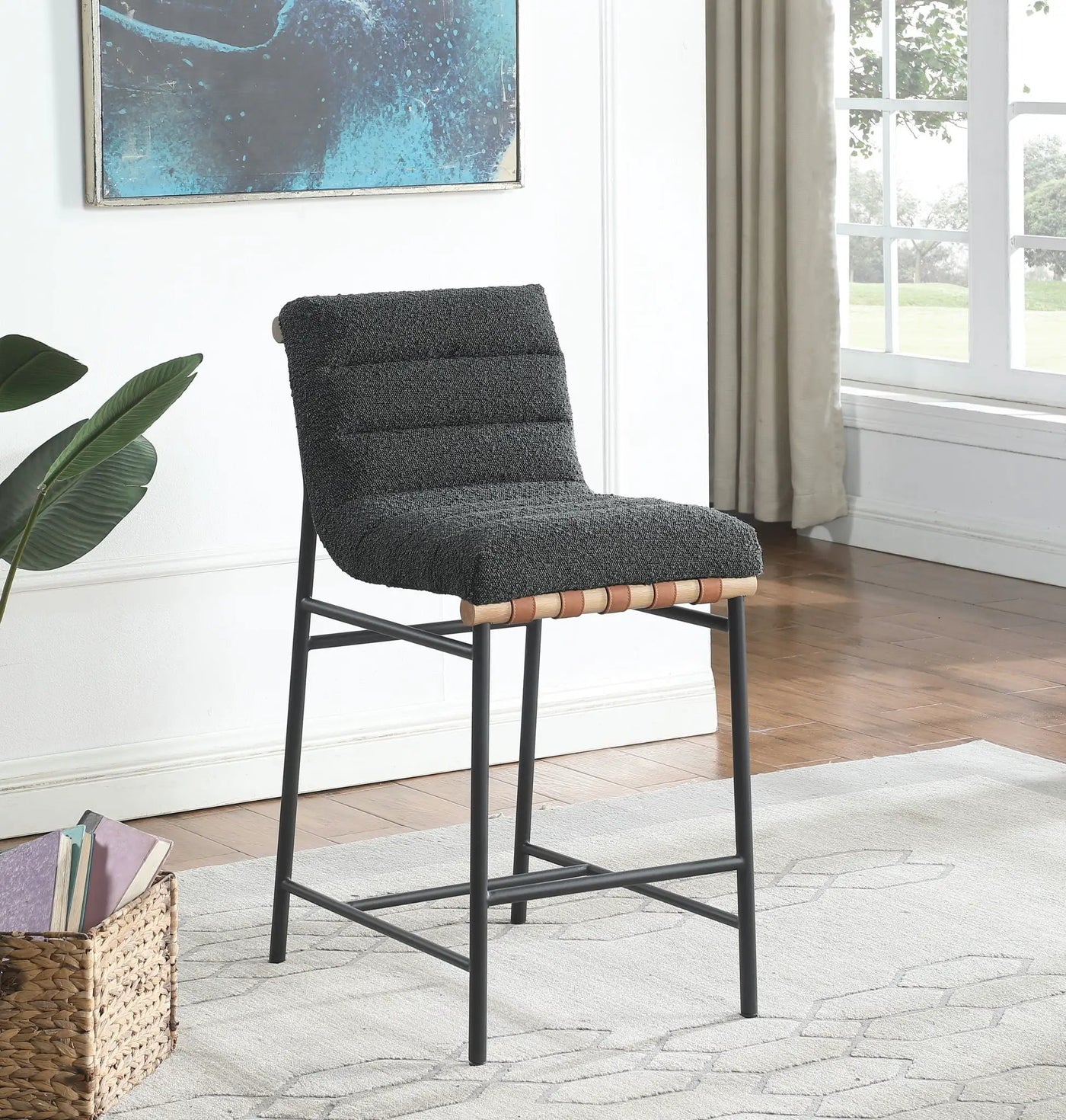 Lahni - 17" Boucle Fabric Counter Height Chair by HouseOfZazla