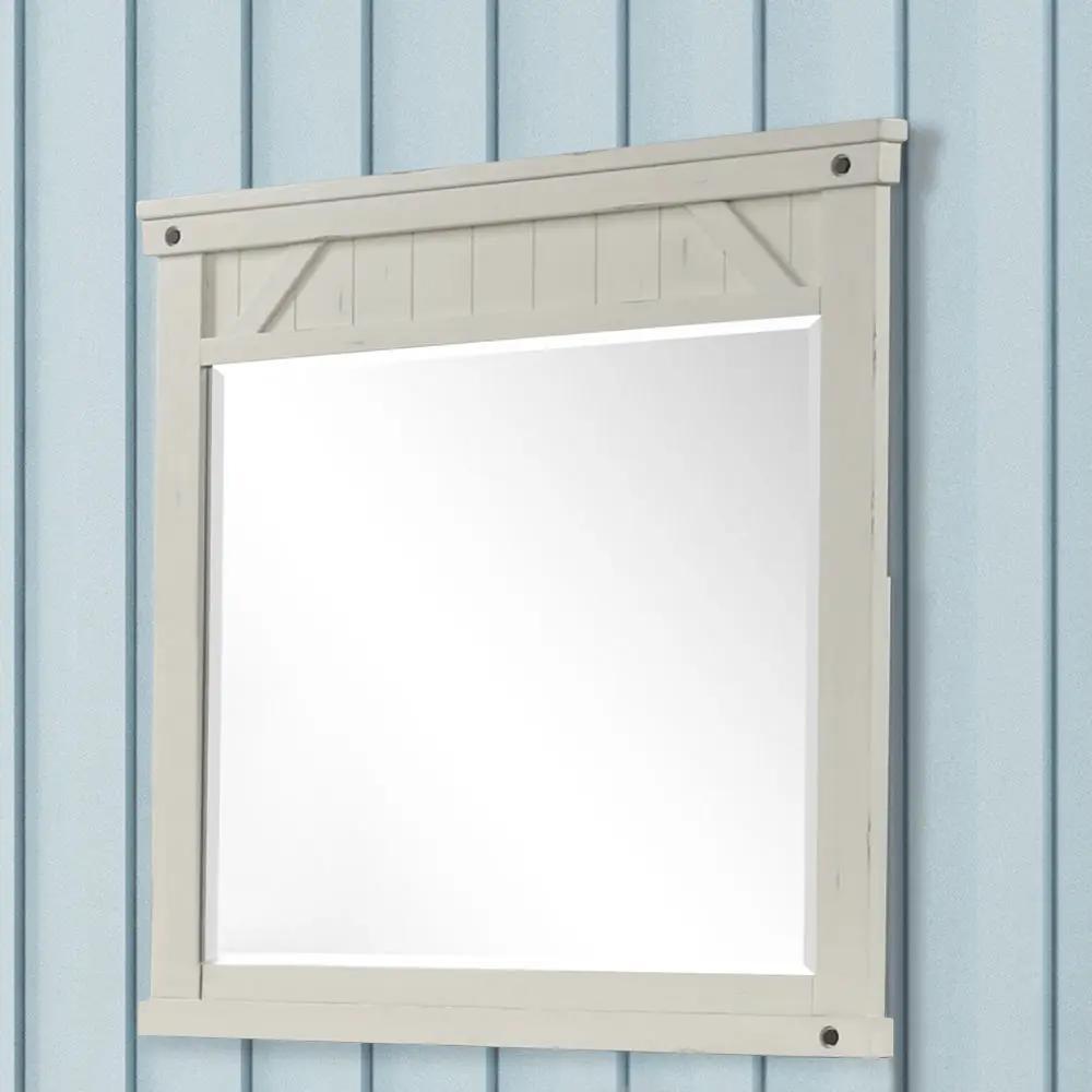 Industrial Farmhouse Mirror - White by Unique Piece Furniture